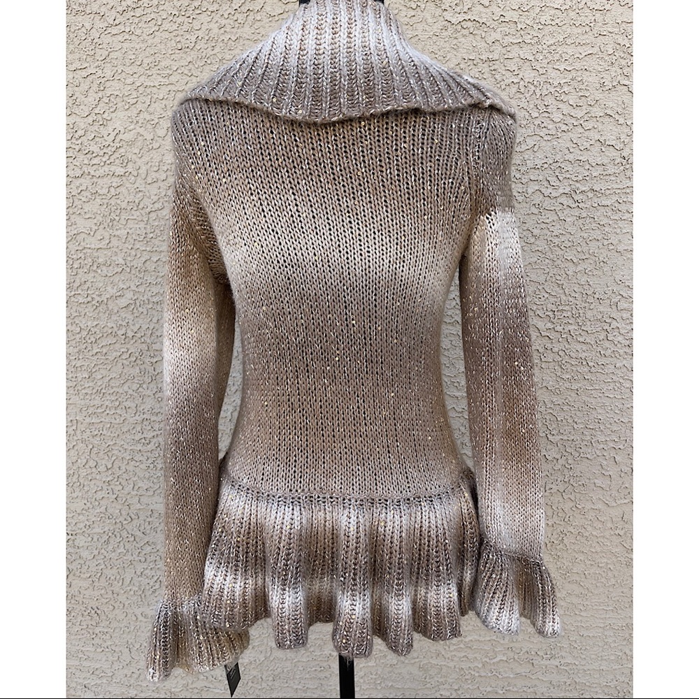NWT INC Taupe Sequin Ombré Nostalgia Sweater Sz L - Picture 3 of 14